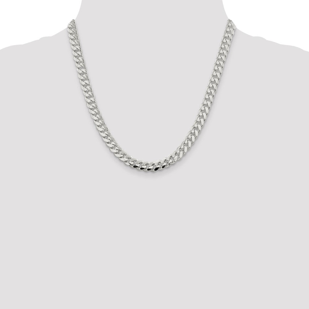20 Inch Sterling Silver 7.8mm Polished Domed Curb Chain Necklace