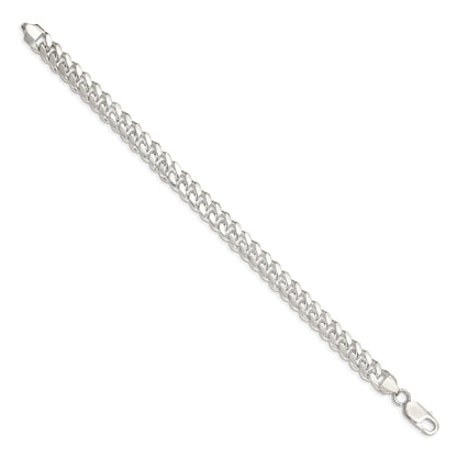 9 Inch Sterling Silver 7.8mm Polished Domed Curb Chain Bracelet