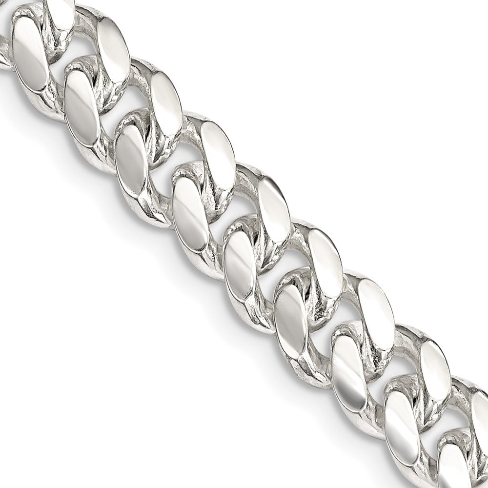 28 Inch Sterling Silver 7.8mm Polished Domed Curb Chain Necklace