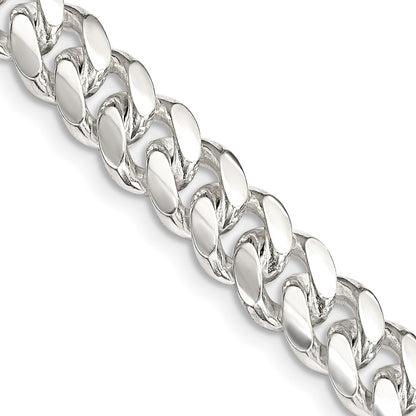 24 Inch Sterling Silver 7.8mm Polished Domed Curb Chain Necklace