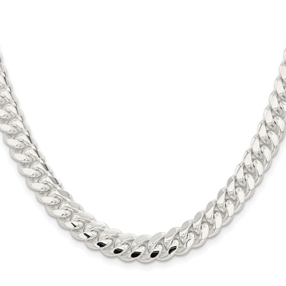 28 Inch Sterling Silver 9mm Polished Domed Curb Chain Necklace