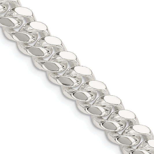 26 Inch Sterling Silver 9mm Polished Domed Curb Chain Necklace