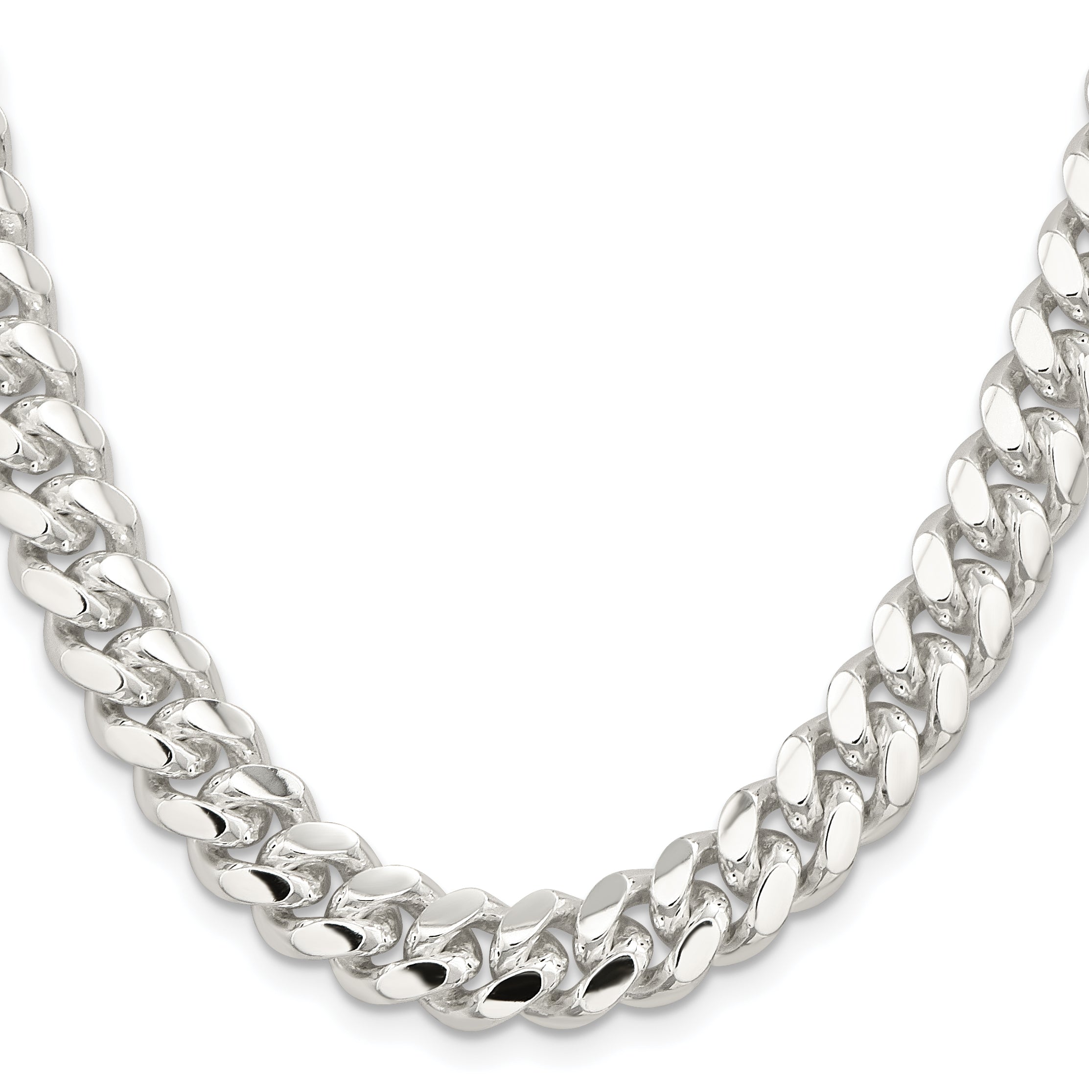 20 Inch Sterling Silver 10.7mm Polished Domed Curb Chain Necklace