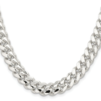 22 Inch Sterling Silver 10.7mm Polished Domed Curb Chain Necklace