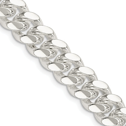 24 Inch Sterling Silver 10.7mm Polished Domed Curb Chain Necklace