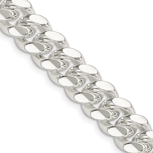 24 Inch Sterling Silver 10.7mm Polished Domed Curb Chain Necklace