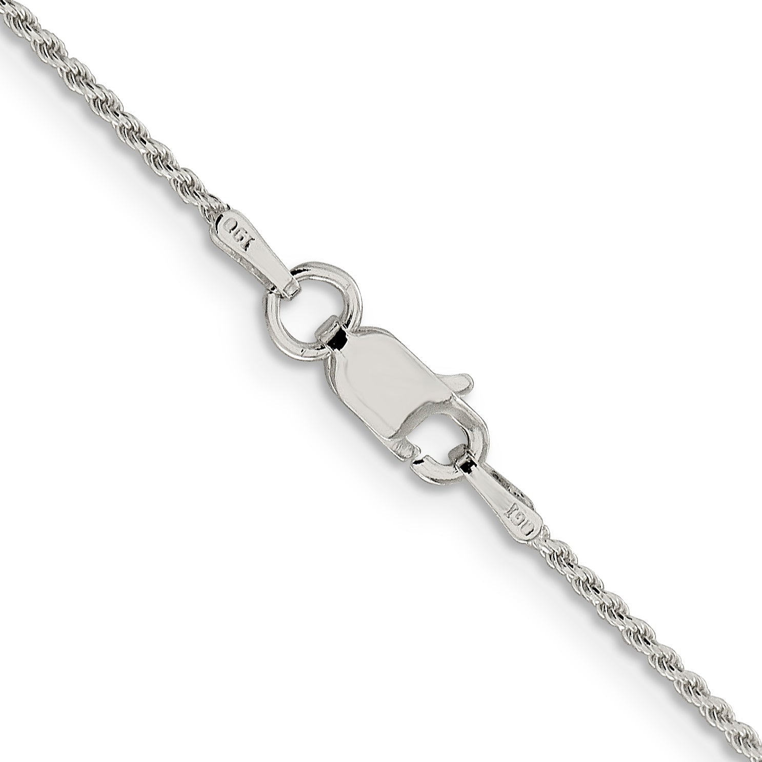 24 Inch Sterling Silver 1.2mm Diamond-Cut Rope Chain Necklace