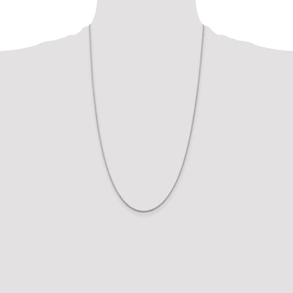 26 Inch Sterling Silver 1.2mm Diamond-Cut Rope Chain Necklace