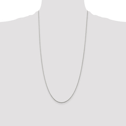 28 Inch Sterling Silver 1.2mm Diamond-Cut Rope Chain Necklace