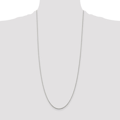 30 Inch Sterling Silver 1.2mm Diamond-Cut Rope Chain Necklace