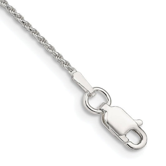 8 Inch Sterling Silver 1.2mm Diamond-cut Rope Chain Bracelet