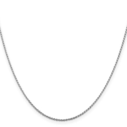 22 Inch Sterling Silver Rhodium-Plated 1.2mm Diamond-Cut Rope Chain W/4In Ext.