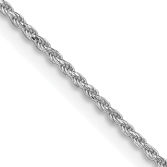 18 Inch Sterling Silver Rhodium-Plated 1.2mm Diamond-Cut Rope Chain Necklace