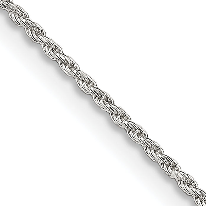 20 Inch Sterling Silver 1.2mm Diamond-Cut Rope Chain Necklace