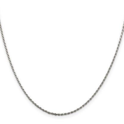 16 Inch Sterling Silver 1.5mm Diamond-Cut Rope Chain Necklace