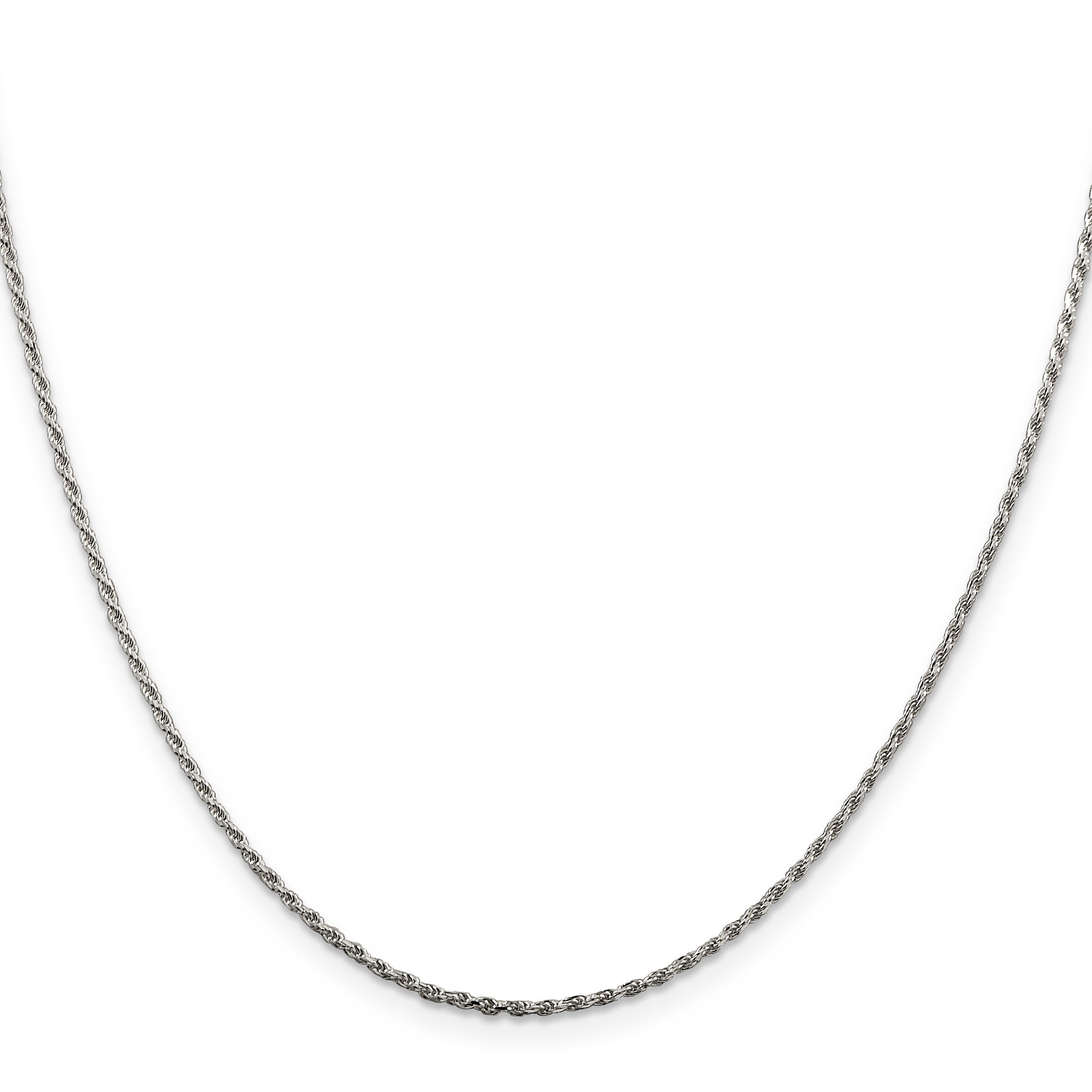 26 Inch Sterling Silver 1.5mm Diamond-Cut Rope Chain Necklace