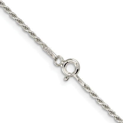 28 Inch Sterling Silver 1.5mm Diamond-Cut Rope Chain Necklace