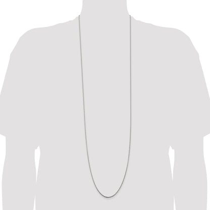 42 Inch Sterling Silver 1.5mm Diamond-Cut Rope Chain Necklace