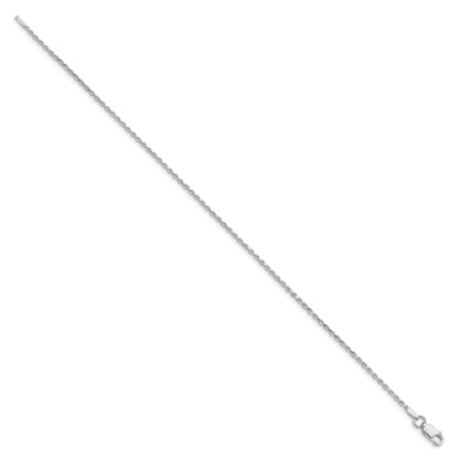 8 Inch Sterling Silver 1.5mm Diamond-cut Rope Chain Bracelet