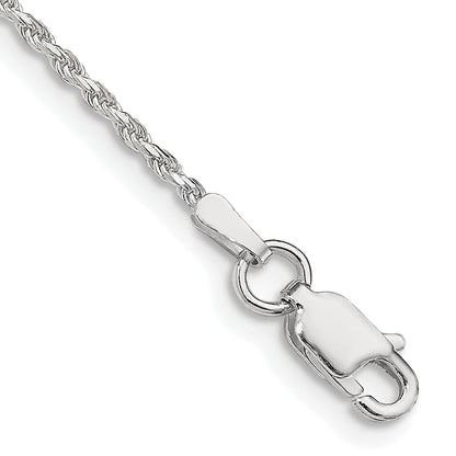 8 Inch Sterling Silver 1.5mm Diamond-cut Rope Chain Bracelet