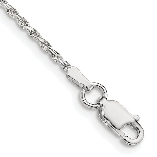 8 Inch Sterling Silver 1.5mm Diamond-cut Rope Chain Bracelet