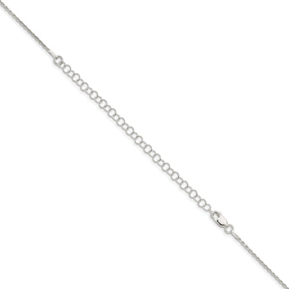 22 Inch Sterling Silver 1.5mm Diamond-Cut Rope Chain W/4In Ext.