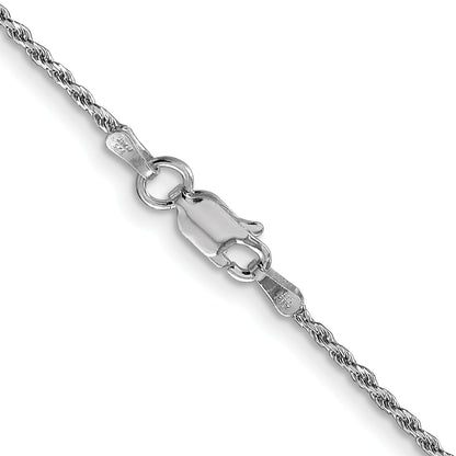 14 Inch Sterling Silver Rhodium-Plated 1.5mm Diamond-Cut Rope Chain Necklace