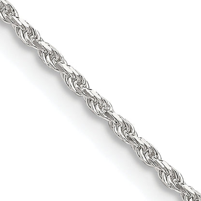18 Inch Sterling Silver 1.5mm Diamond-Cut Rope Chain Necklace
