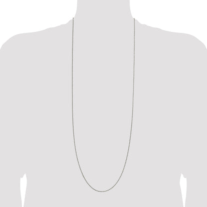 36 Inch Sterling Silver 1.7mm Diamond-Cut Rope Chain Necklace