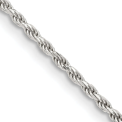 20 Inch Sterling Silver 1.7mm Diamond-Cut Rope Chain Necklace