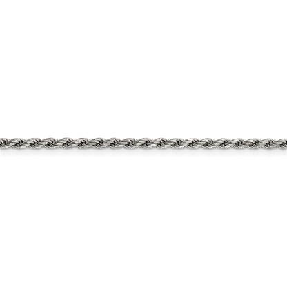 30 Inch Sterling Silver Rhodium-Plated 2.25mm Diamond-Cut Rope Chain Necklace
