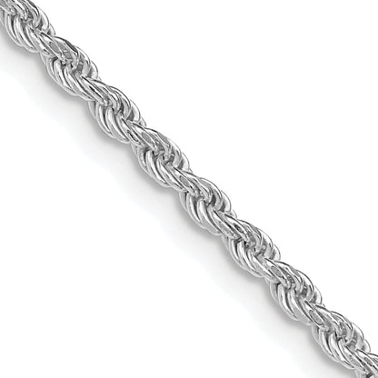 18 Inch Sterling Silver Rhodium-Plated 2.25mm Diamond-Cut Rope Chain Necklace