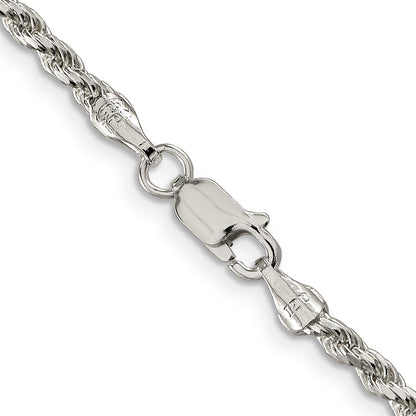 18 Inch Sterling Silver 2.75mm Diamond-Cut Rope Chain Necklace