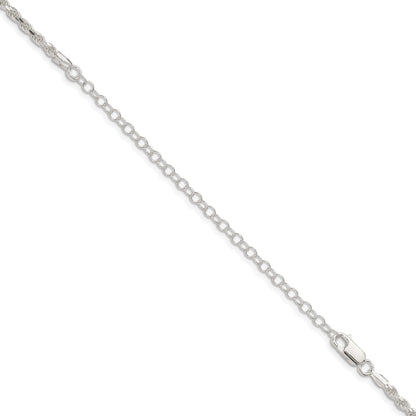 22 Inch Sterling Silver 2.75mm Diamond-Cut Rope Chain W/4In Ext.