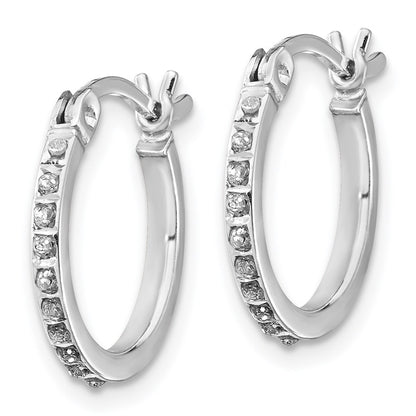 Sterling Silver Diamond Fascination Mystique Platinum-Plated Hoop Earrings And Hinged Bangle Set