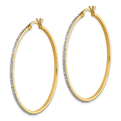 Sterling Silver Diamond Fascination Mystique 18K Gold-Plated Round Hoop Earrings