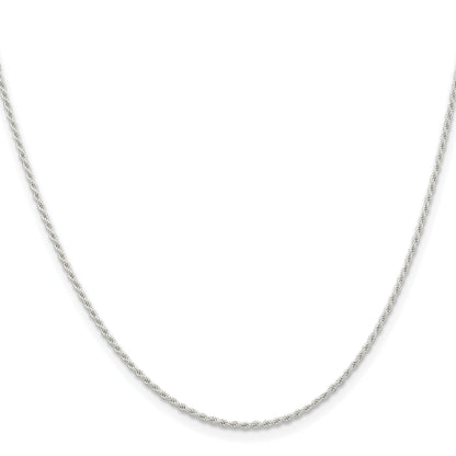 30 Inch Sterling Silver 1.3mm Solid Rope Chain Necklace