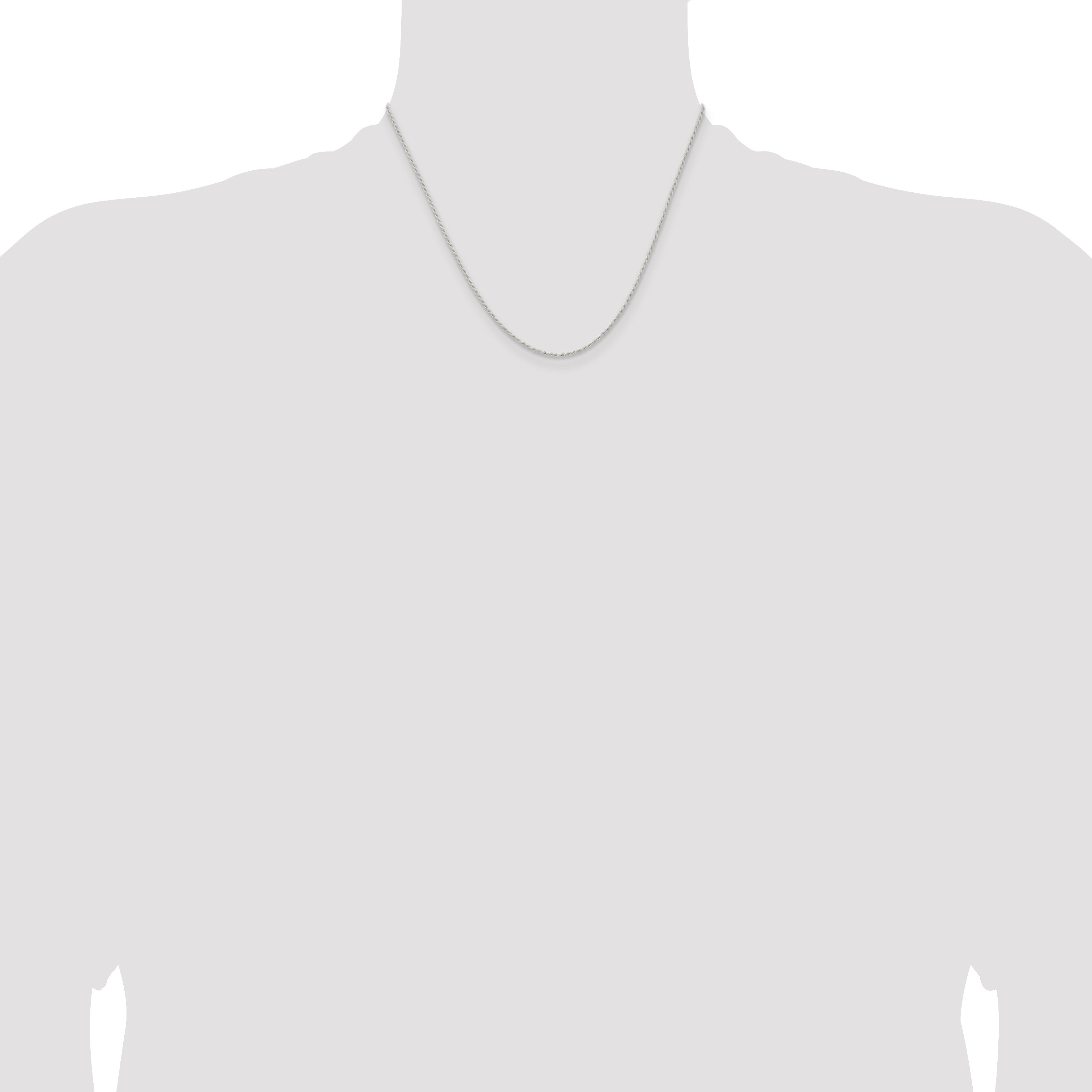 18 Inch Sterling Silver 1.3mm Solid Rope Chain Necklace