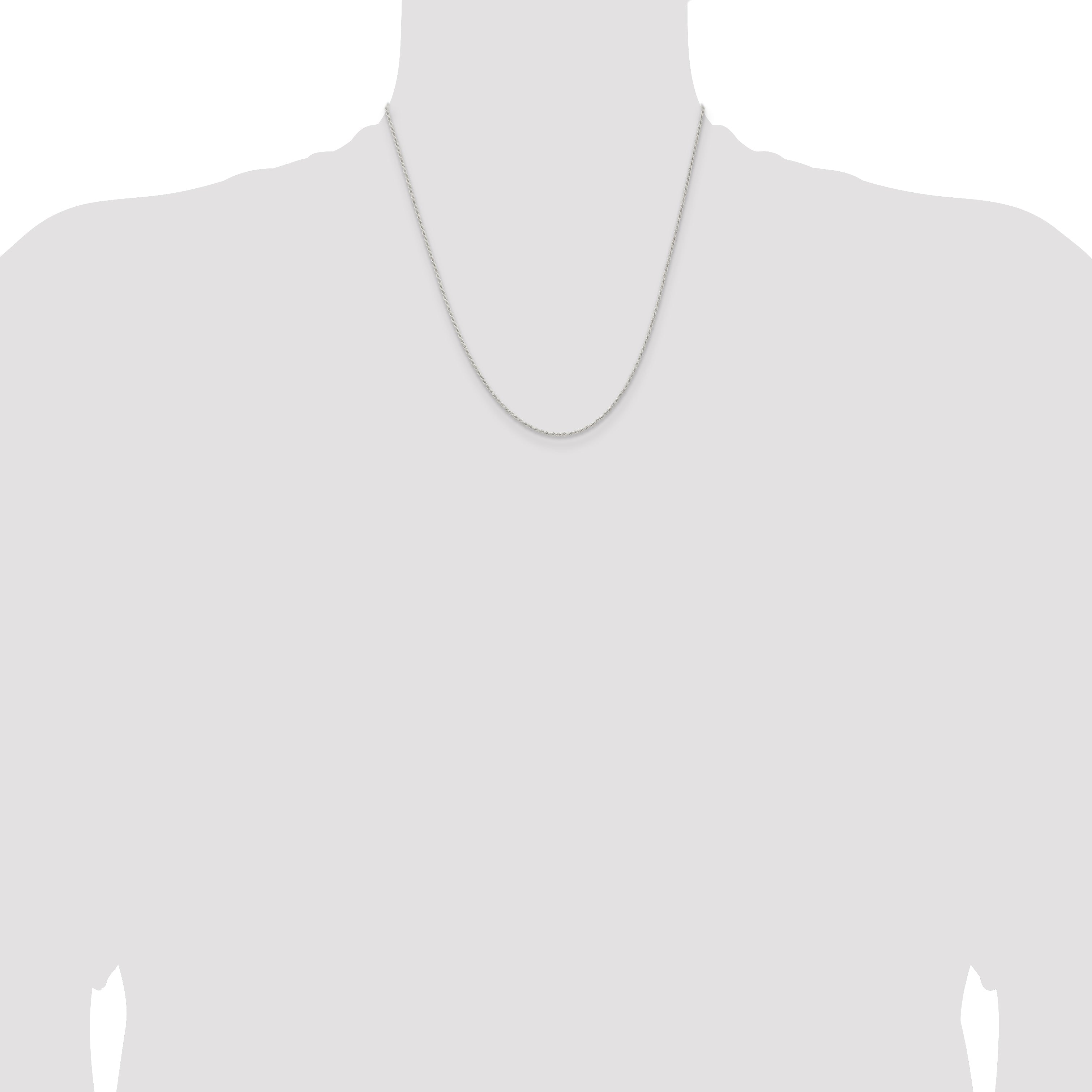 20 Inch Sterling Silver 1.3mm Solid Rope Chain Necklace