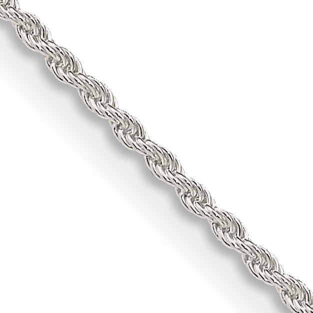 16 Inch Sterling Silver 1.3mm Solid Rope Chain Necklace
