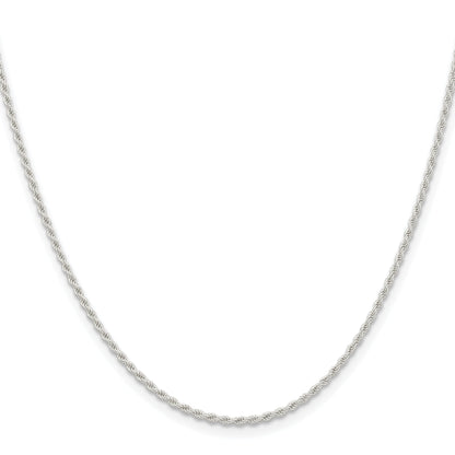 30 Inch Sterling Silver 1.5mm Solid Rope Chain Necklace