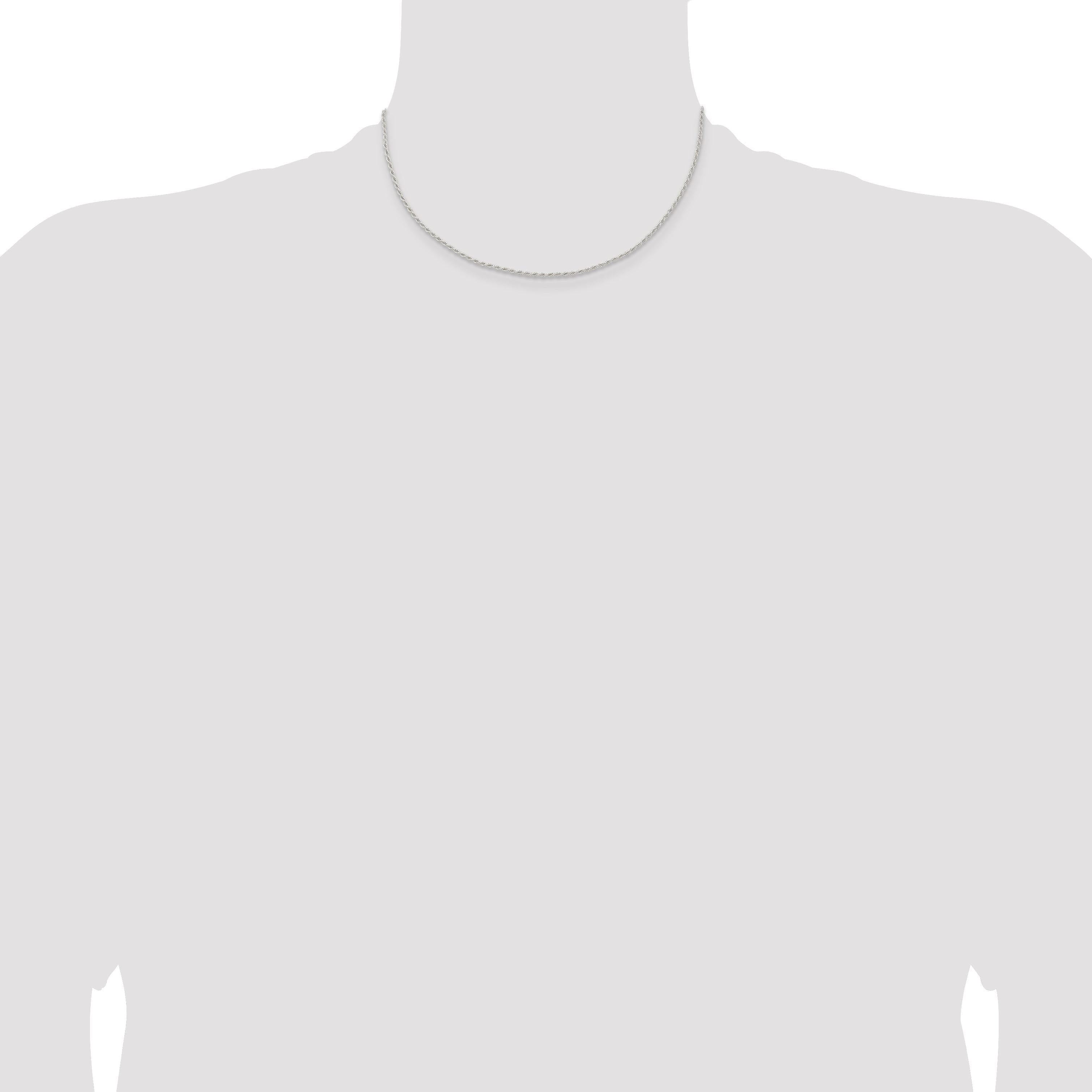 16 Inch Sterling Silver 1.5mm Solid Rope Chain Necklace