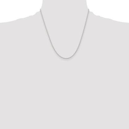 20 Inch Sterling Silver 1.5mm Solid Rope Chain Necklace