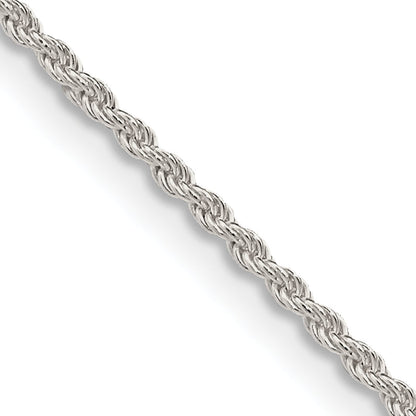 26 Inch Sterling Silver 1.5mm Solid Rope Chain Necklace
