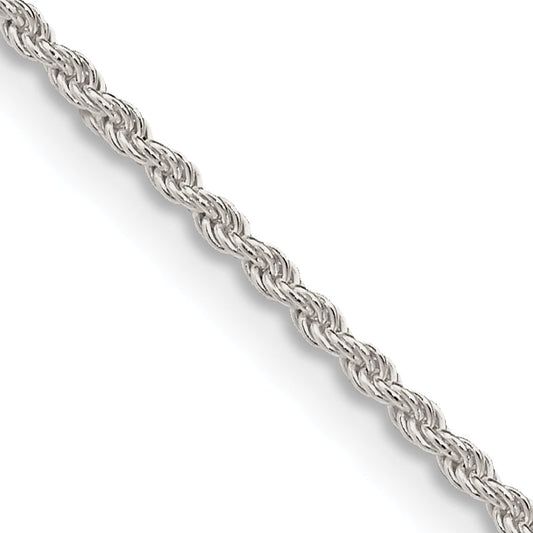 24 Inch Sterling Silver 1.5mm Solid Rope Chain Necklace