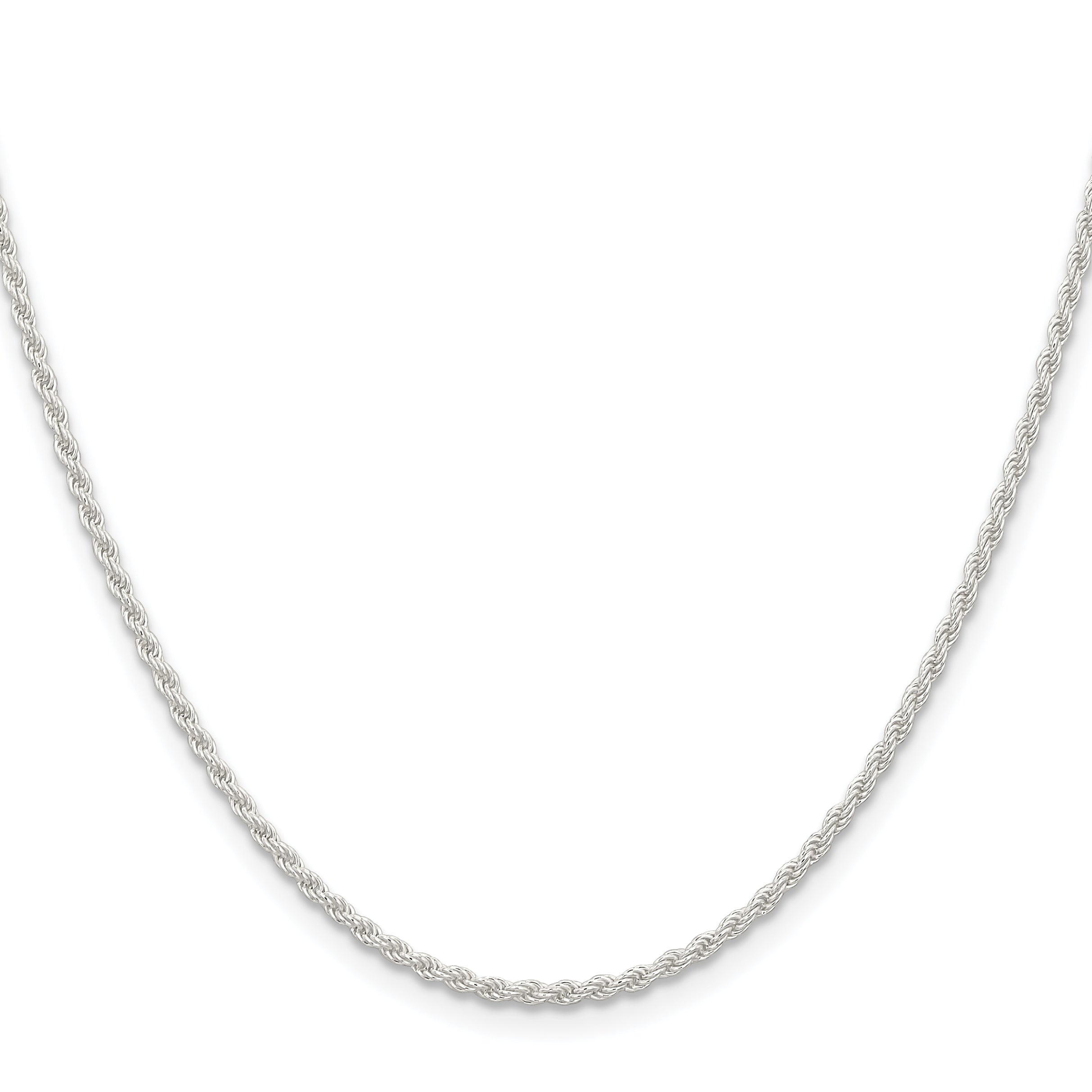 24 Inch Sterling Silver 1.8mm Solid Rope Chain Necklace