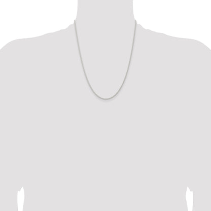 22 Inch Sterling Silver 1.8mm Solid Rope Chain Necklace