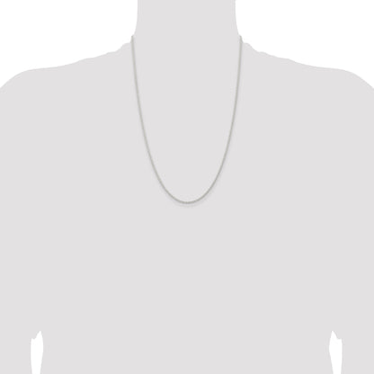 24 Inch Sterling Silver 1.8mm Solid Rope Chain Necklace