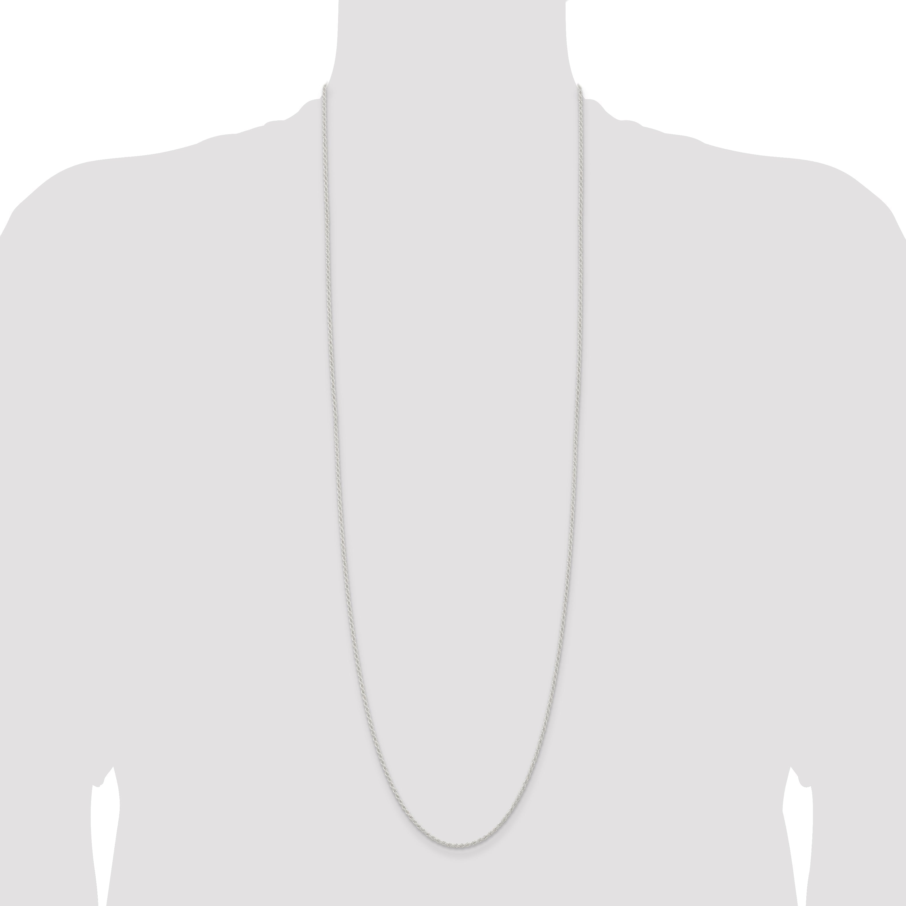 36 Inch Sterling Silver 1.8mm Solid Rope Chain Necklace