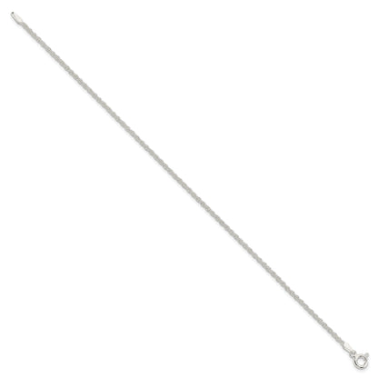 9 Inch Sterling Silver 1.8mm Solid Rope Chain Anklet
